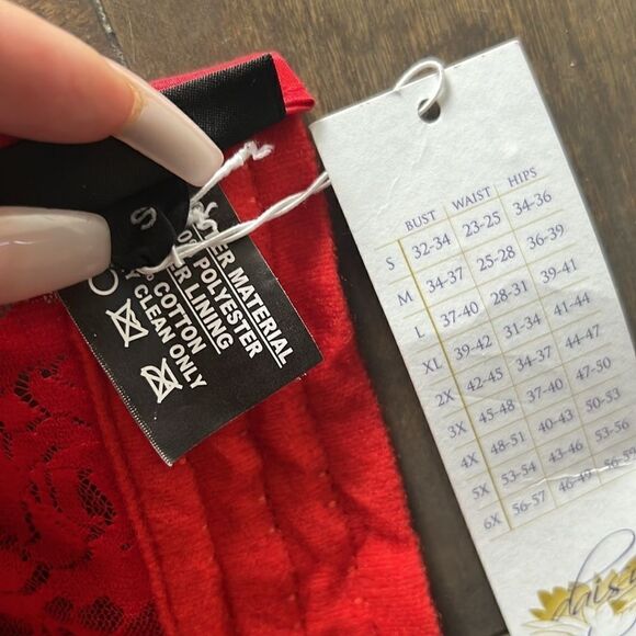 NWT Daisy corsets Lavish Red Sheer Lace Underwire Waist Cincher Corset - Picture 11 of 15